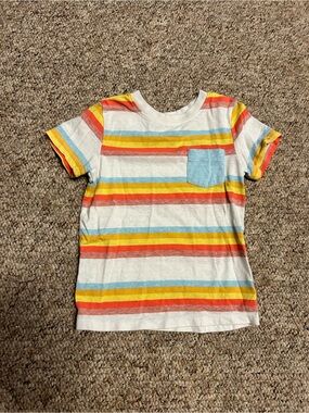 Cat & Jack Short Sleeve Stripe Tee - Yellow, Red, Blue, 3T